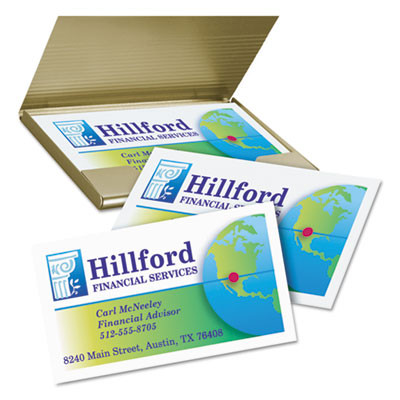 True Print Premium Clean Edge Business Cards, Inkjet, 2 x 3.5, White, 10 Cards/Sheet, 40 Sheets/Box