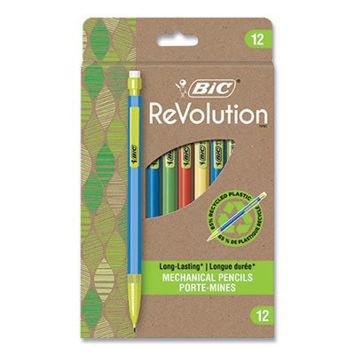 Revolution Mechanical Pencil, 0.7 Mm, Hb (#2), Black Lead, Assorted Barrel Colors, 12/Pack