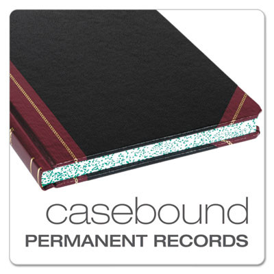 Extra-Durable Bound Book, Single-Page Record-Rule Format, Black/Maroon/Gold Cover, 10.13 X 7.78 Sheets, 300 Sheets/Book