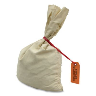 Canvas Coin Transit Bag, Canvas, 12" x 19", Natural