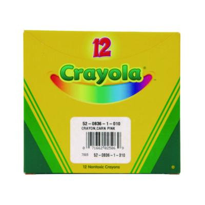 Bulk Crayons, Regular Size, 0.31" x 3.63", Carnation Pink, 12/Box