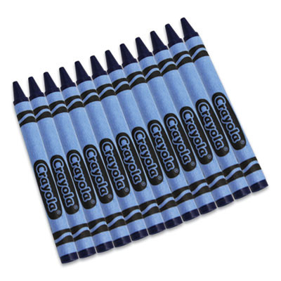 Bulk Crayons, Regular Size, 0.31" x 3.63", Blue, 12/Box