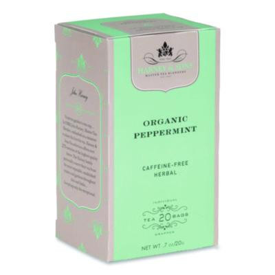 Premium Tea, Organic Peppermint Herbal Tea, Individually Wrapped Tea Bags, 20/Box