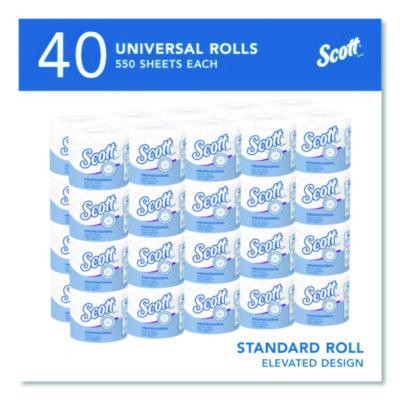Essential Standard Roll Bathroom Tissue, For Commercial Use, Septic Safe, 2-Ply, White, 550 Sheets/Roll, 40 Rolls/Carton