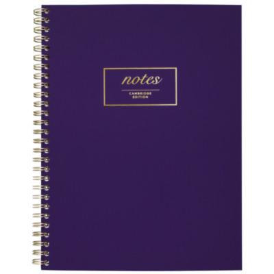 Jewel Tone Notebook With Gold Twin-Wire Binding, 1-Subject, Wide/Legal Rule, Jewel Tone Purple Cover, (80) 9.5 x 7.25 Sheets