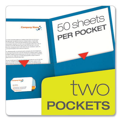 Twin-Pocket Folder, Accommodates (100) 11 x 8.5 Sheets, Light Blue, 25/Box