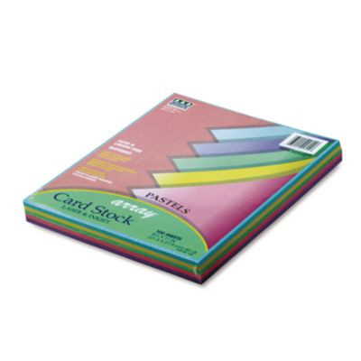 Array Card Stock, 65 Lb Cover Weight, 8.5 x 11, Assorted Pastel Colors, 100/Pack