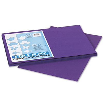 Tru-Ray Construction Paper, 76 Lb Text Weight, 12 x 18, Purple, 50/Pack
