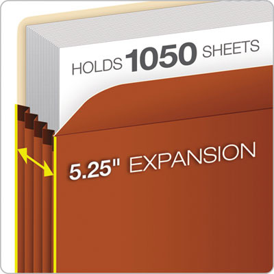 Standard Expanding File Pockets, 5.25" Expansion, Letter Size, Redrope, 10/Box