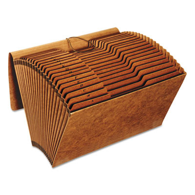 Heavy-Duty Expanding File With Reinforced Flap, 21 Sections, Elastic Cord Closure, 1/3-Cut Tabs, Legal Size, Redrope