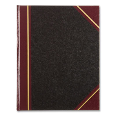 Texthide Eye-Ease Record Book, Black/Burgundy/Gold Cover, 10.38 X 8.38 Sheets, 150 Sheets/Book