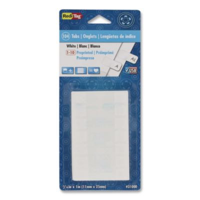 Legal Index Tabs, Customizable: Handwrite Only, 1/5-Cut, White, 1" Wide, 104/Pack