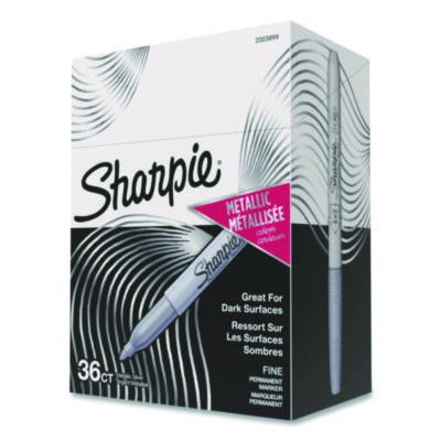 Metallic Fine Point Permanent Marker Value Pack, Fine Bullet Tip, Metallic Silver, 36/Pack