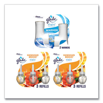 Plugin Scented Oil, Hawaiian Breeze, 0.67 Oz, 2 Warmers And 6 Refills/Pack