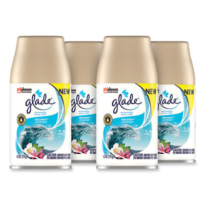 Automatic Air Freshener, Aqua Waves, 6.2 Oz Spray Can, 4/Carton