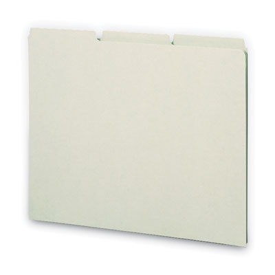 Recycled Blank Top Tab File Guides, 1/3-Cut Top Tab, Blank, 8.5 X 11, Green, 100/Box