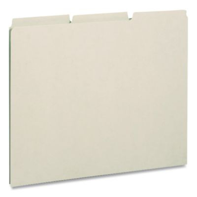 Recycled Blank Top Tab File Guides, 1/3-Cut Top Tab, Blank, 8.5 X 14, Green, 50/Box