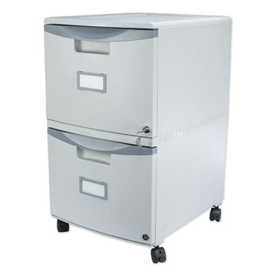 Two-Drawer Mobile Filing Cabinet, 2 Legal/Letter-Size File Drawers, Gray, 14.75" X 18.25" X 26"