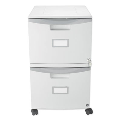 Two-Drawer Mobile Filing Cabinet, 2 Legal/Letter-Size File Drawers, Gray, 14.75" X 18.25" X 26"