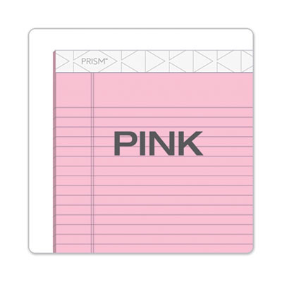 Prism + Colored Writing Pads, Wide/Legal Rule, (50) Pastel Pink 8.5 x 11 Sheets, 12/Pack