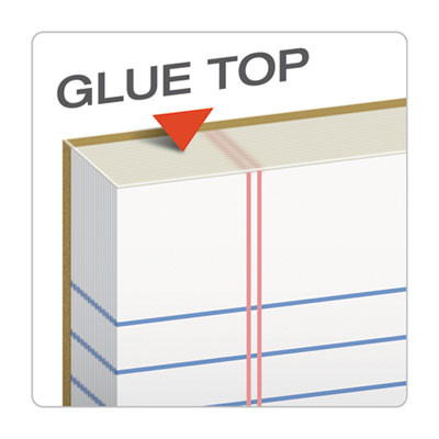 "The Legal Pad" Glue Top Pads, Wide/Legal Rule, (50) White 8.5 x 11 Sheets, 12/Pack
