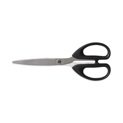 Stainless Steel Scissors, 7" Long, 2.64" Cut Length, Straight Assorted Color Handles, 2/Pack