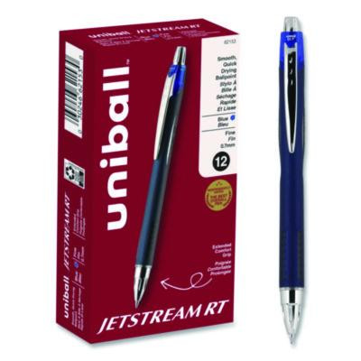 Jetstream Hybrid Gel Pen, Retractable, Fine 0.7 Mm, Blue Ink, Blue/Silver Barrel