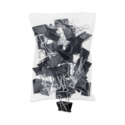 Binder Clip Zip-Seal Bag Value Pack, Large, Black/Silver, 36/Pack