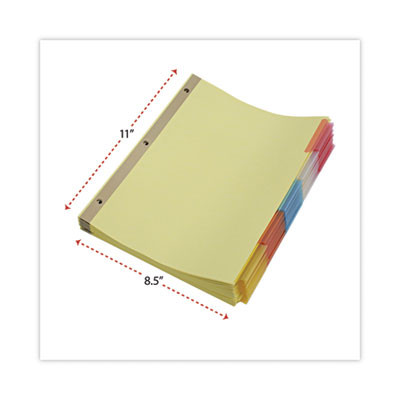 Deluxe Extended Insertable Tab Indexes, 5-Tab, 11 x 8.5, Buff, Assorted Tabs, 24 Sets