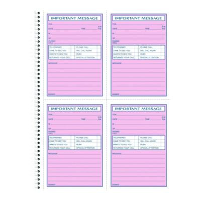 Important Message Book, Two-Part Carbonless, 4 Forms/Sheet, 200 Forms Total