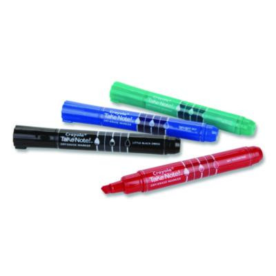 Take Note Dry Erase Markers, Chisel Tip, Assorted Colors, 4/Set