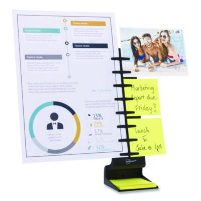Desktop Pro Double-Wide Document Stand, Holds Up To 2 Legal Size Sheets, Plastic, Black