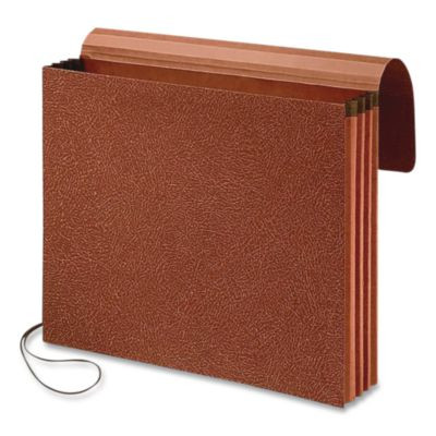 Earthwise By Pendaflex Recycled Expanding Wallet, 5.25" Expansion, 1 Section, Elastic Cord Closure, Legal Size, Redrope