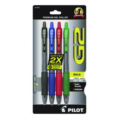 G2 Premium Gel Pen, Retractable, Bold 1 Mm, Assorted Ink And Barrel Colors, 4/Pack
