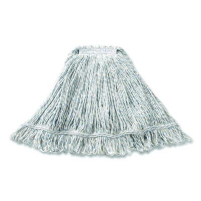 Super Stitch Finish Mop Heads, Cotton/Rayon/Synthetic, Blue/White