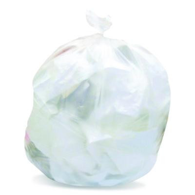 High-Density Waste Can Liners, 33 Gal, 22 Mic, 33" x 40", Natural, Roll, 25 Bags/Roll, 10 Rolls/Carton