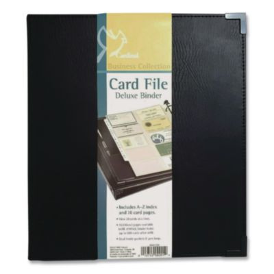 Business Collection Business Card Binder, Holds 200 2" x 3.5" Cards, 10.4 x 1.75 x 11.5, Vinyl, Black