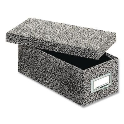 Index Card File Box With Lift-Off Lid, Holds 1,000 3 x 5 Cards, 5.63 x 11.63 x 4, Black Agate
