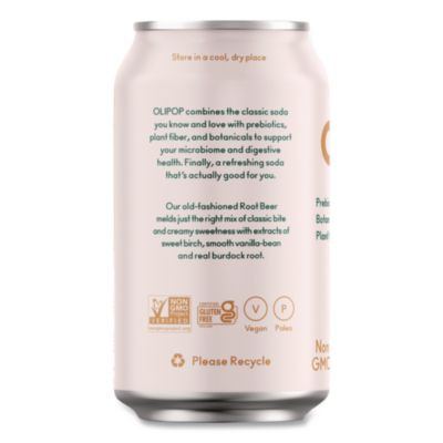 Prebiotic Soda, Root Beer, 12 Oz Can, 12/Carton