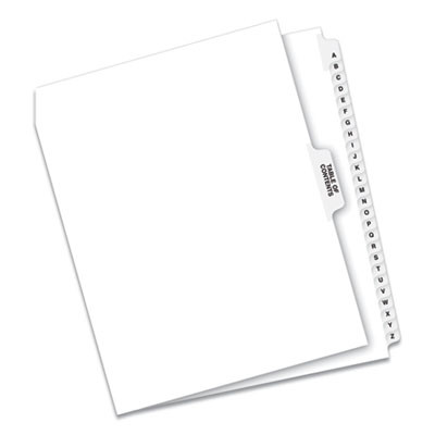 Preprinted Legal Exhibit Side Tab Index Dividers, Avery Style, 27-Tab, A To Z, 11 X 8.5, White, 1 Set