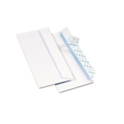 Redi-Strip Security Tinted Envelope, #10, Commercial Flap, Redi-Strip Heat-Resistant Closure, 4.13 x 9.5, White, 500/Box