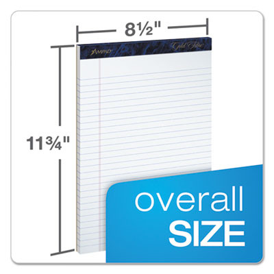 Gold Fibre Writing Pads, Wide/Legal Rule, (50) White 8.5 x 11 Sheets, 4/Pack
