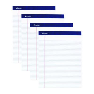 Legal Ruled Pads, Narrow Rule, (50) White 8.5 x 11 Sheets, 4/Pack