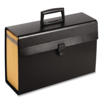 Letter/Legal Expanding Organizer, 15" Expansion, 19 Sections, Buckle Closure, 1/5-Cut Tabs, Legal Size, Black