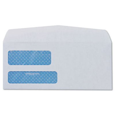 Double Window Security-Tinted Check Envelope, #8 5/8, Commercial Flap, Gummed Closure, 3.63 X 8.63, White, 500/Box