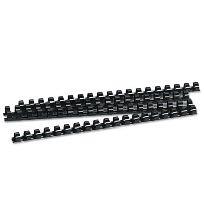 Plastic Comb Bindings For 11 x 8.5 Documents, 19 Rings, 0.5" (90-Sheet) Capacity, Black, 100/Pack