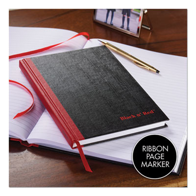 Hardcover Casebound Notebooks, Scribzee Compatible, 1-Subject, Wide/Legal Rule, Black/Red Cover, (96) 11.75 x 8.25 Sheets