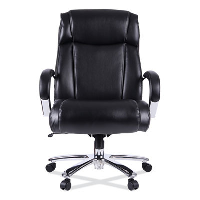 Alera Maxxis Series Big/Tall Bonded Leather Chair, Supports 500 Lb, 19.7" To 25" Seat Height, Black Seat/Back, Chrome Base