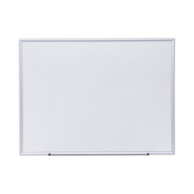 Deluxe Melamine Dry Erase Board, 48" x 36", White Surface, Satin Aluminum Frame
