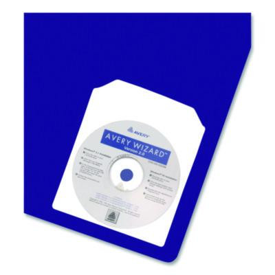 Self-Adhesive Media Pockets, 1 Disc Capacity, Clear, 10/Pack